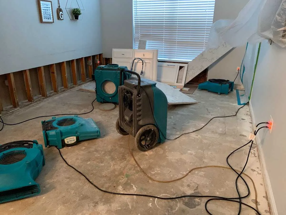 Dehumidifier in flood-cut room for Water Extraction & Removal in Davenport